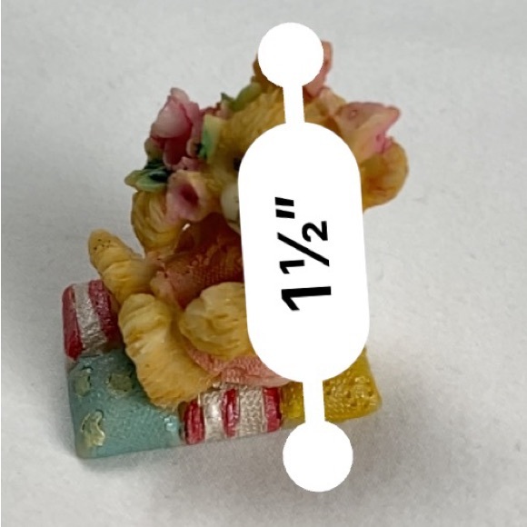 Vintage resin baby bassinet motion rocking bear cradles set of 2 - Picture 12 of 13